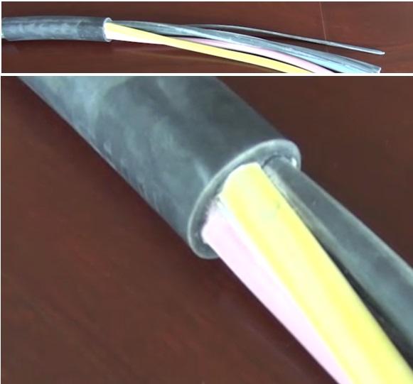 Пример зачистки резиновой изоляции кабеля