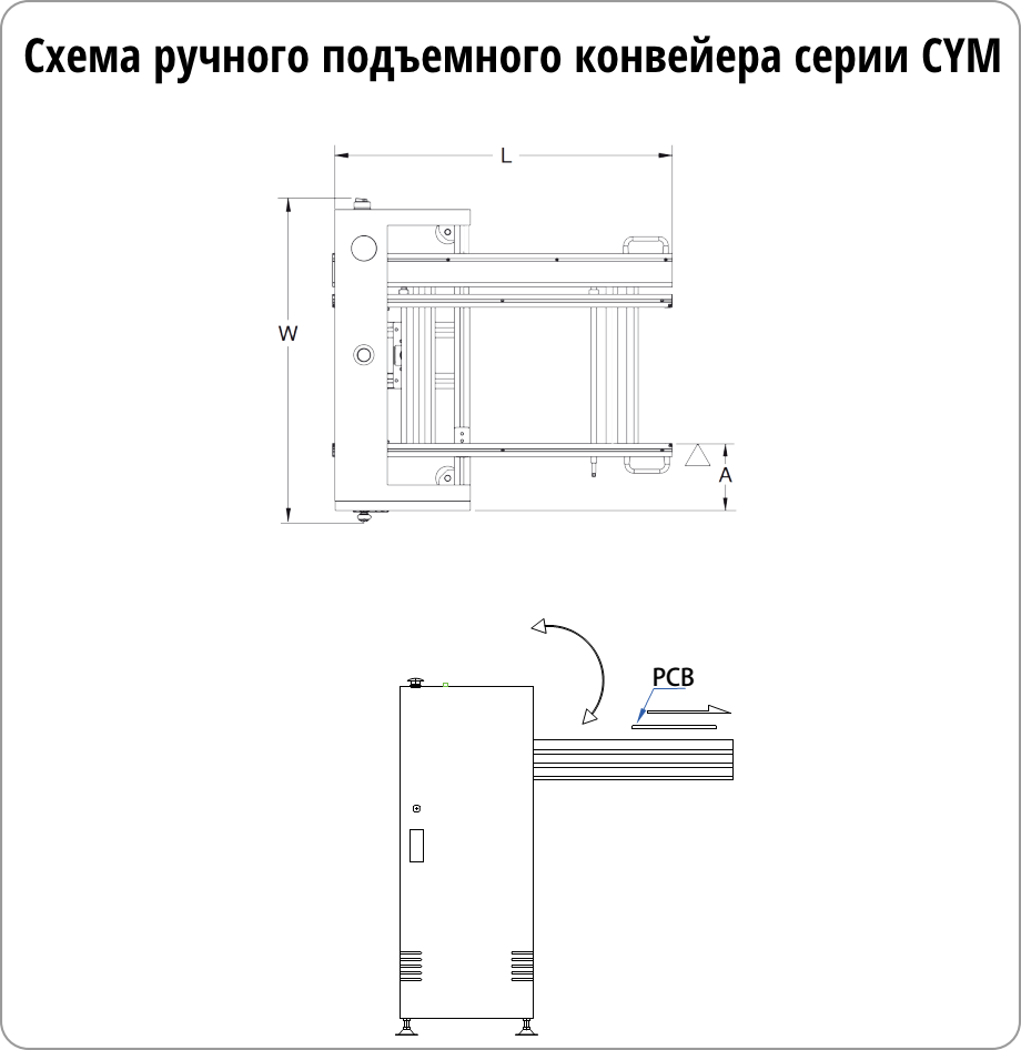 Схема ручного подъемного конвейера